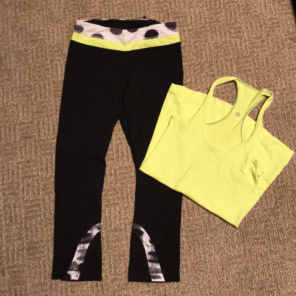 Lululemon tank top leggings size 2